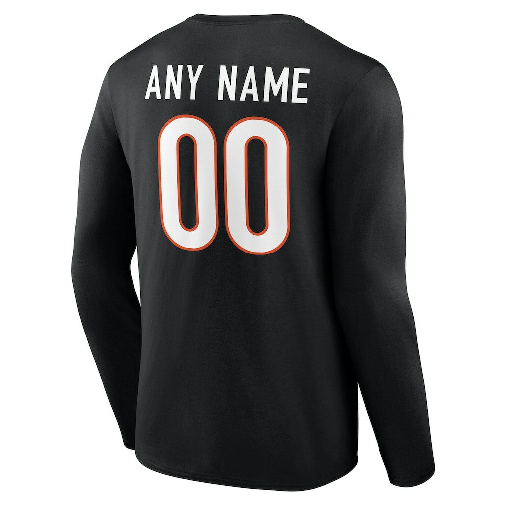 Cincinnati Bengals Team Authentic Personalized Name & Number Long Sleeve T-Shirt | NFL US