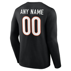 Cincinnati Bengals Team Authentic Personalized Name & Number Long Sleeve T-Shirt | NFL US