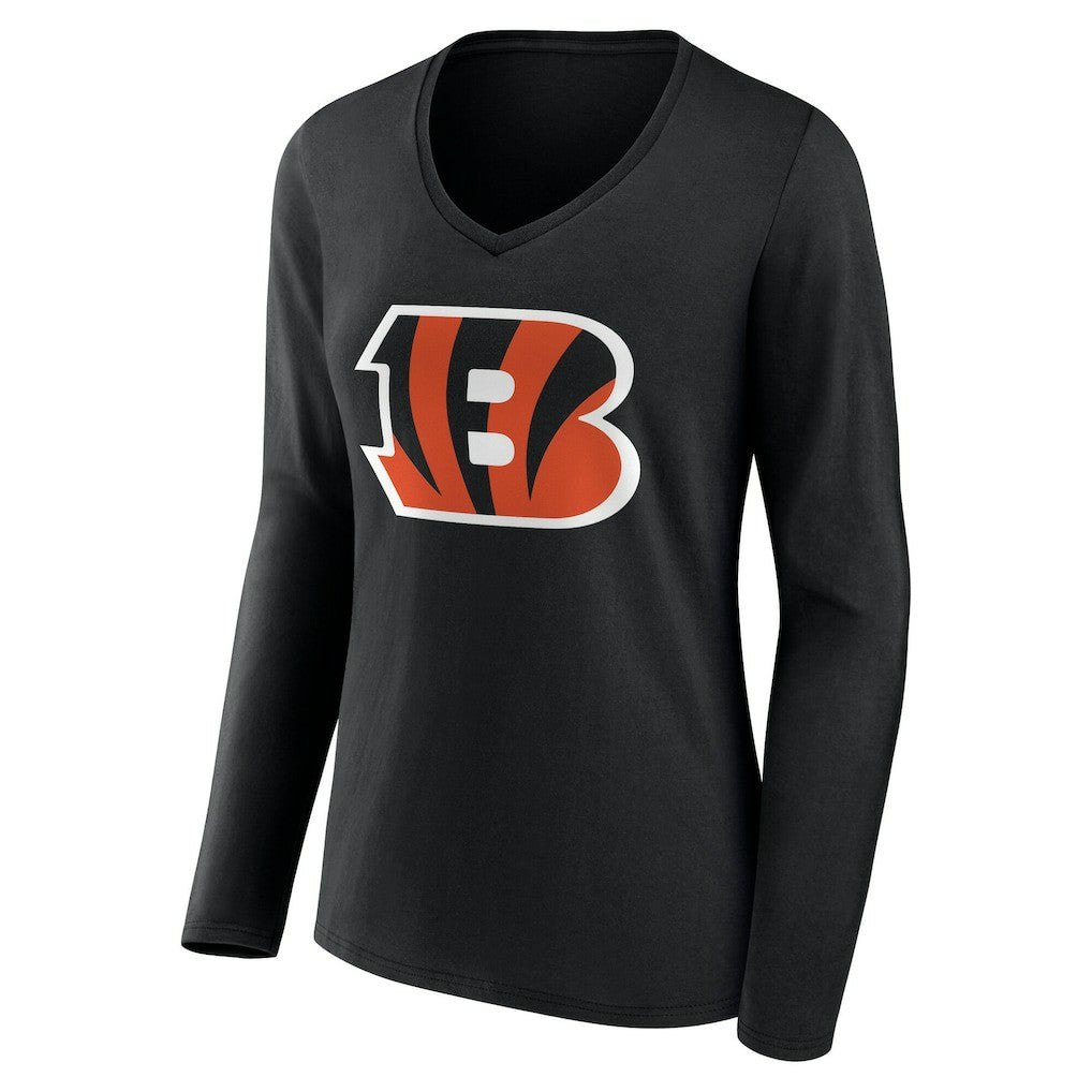 Cincinnati Bengals Women's Team Authentic Personalized Name & Number Long Sleeve V-Neck T-Shirt | NFL Hot