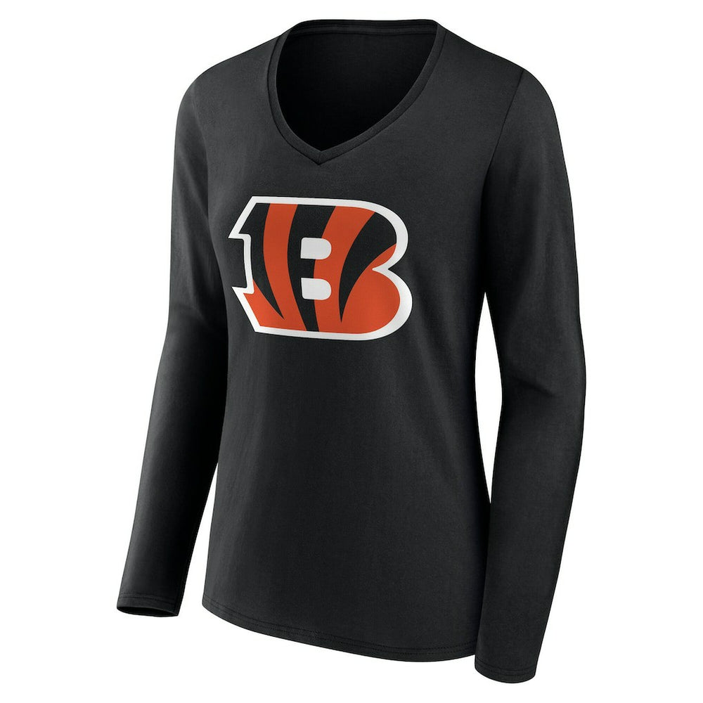 Cincinnati Bengals Women's Team Authentic Personalized Name & Number Long Sleeve V-Neck T-Shirt | NFL Hot