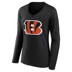 Cincinnati Bengals Women's Team Authentic Personalized Name & Number Long Sleeve V-Neck T-Shirt | NFL Hot