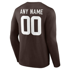 Cleveland Browns Team Authentic Personalized Name & Number Long Sleeve T-Shirt | NFL Discount