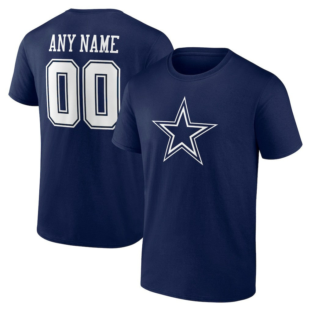 Dallas Cowboys Team Authentic Personalized Name & Number T-Shirt | NFL Hot