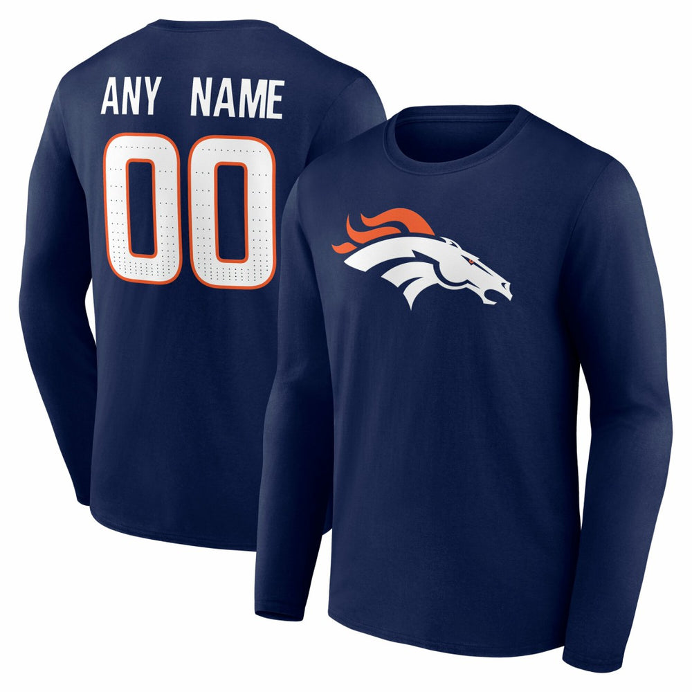Denver Broncos Team Authentic Personalized Name & Number Long Sleeve T-Shirt | NFL US