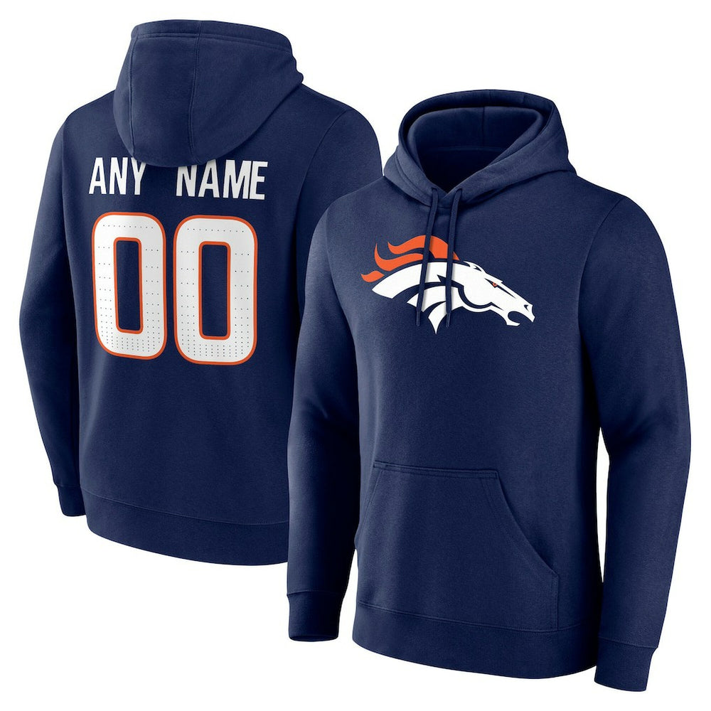 Denver Broncos Team Authentic Personalized Name & Number Hoodie | NFL Discount