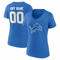 Detroit Lions Women's Team Authentic Personalized Name & Number V-Neck T-Shirt | NFL On sale