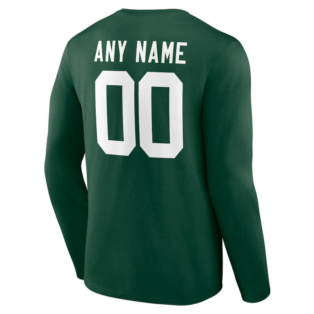 Green Bay Packers Team Authentic Personalized Name & Number Long Sleeve T-Shirt | NFL On sale