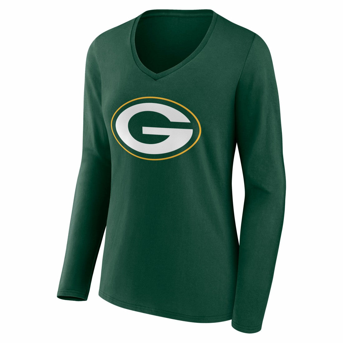 Green Bay Packers Women's Team Authentic Personalized Name & Number Long Sleeve V-Neck T-Shirt | NFL On sale