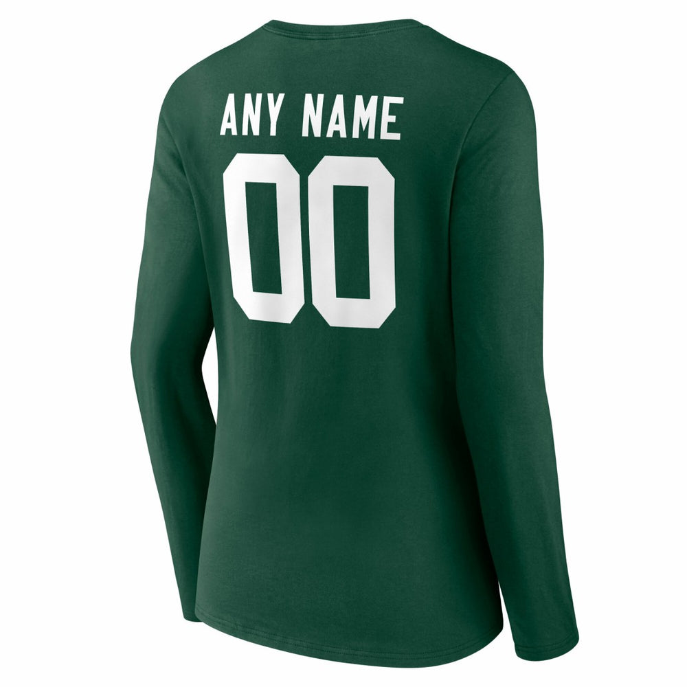 Green Bay Packers Women's Team Authentic Personalized Name & Number Long Sleeve V-Neck T-Shirt | NFL On sale