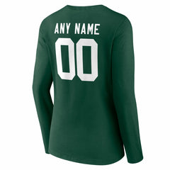 Green Bay Packers Women's Team Authentic Personalized Name & Number Long Sleeve V-Neck T-Shirt | NFL On sale