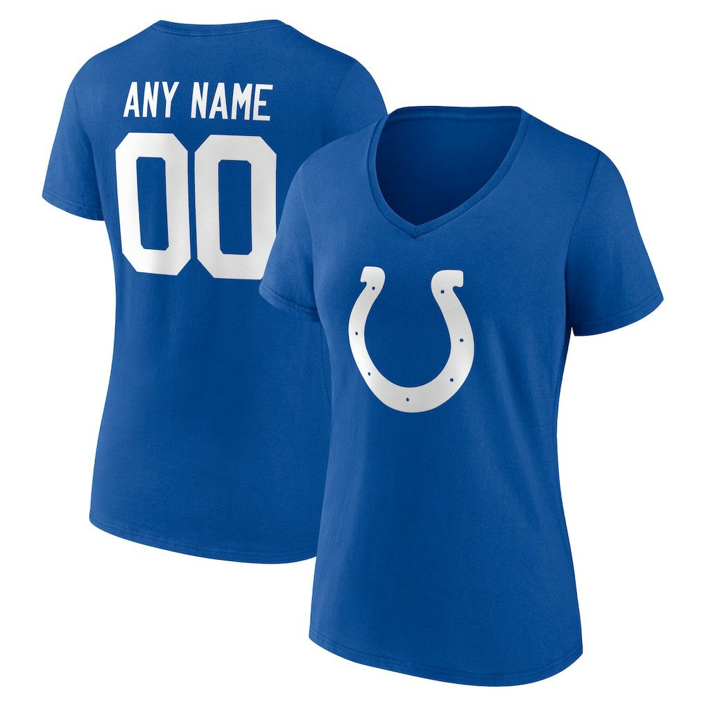 Indianapolis Colts Women's Team Authentic Personalized Name & Number V-Neck T-Shirt | NFL Sale