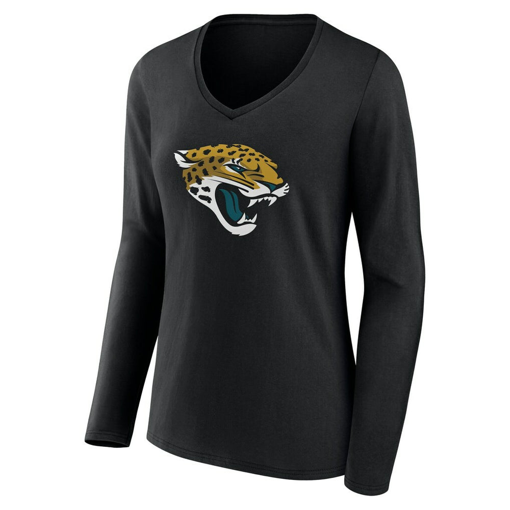 Jacksonville Jaguars Women's Team Authentic Personalized Name & Number Long Sleeve V-Neck T-Shirt | NFL Discount