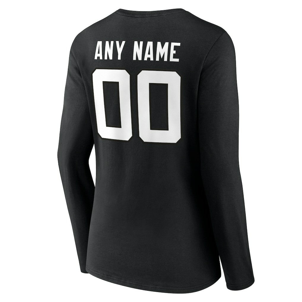 Jacksonville Jaguars Women's Team Authentic Personalized Name & Number Long Sleeve V-Neck T-Shirt | NFL Discount