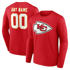 Kansas City Chiefs Team Authentic Personalized Name & Number Long Sleeve T-Shirt | NFL Hot