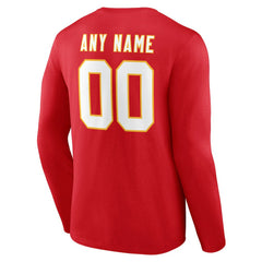 Kansas City Chiefs Team Authentic Personalized Name & Number Long Sleeve T-Shirt | NFL Hot