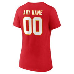Kansas City Chiefs Women's Team Authentic Personalized Name & Number V-Neck T-Shirt | NFL Online