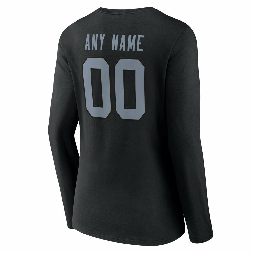 Las Vegas Raiders Women's Team Authentic Personalized Name & Number Long Sleeve V-Neck T-Shirt | NFL New
