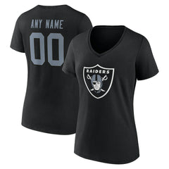 Las Vegas Raiders Women's Team Authentic Personalized Name & Number V-Neck T-Shirt | NFL Discount