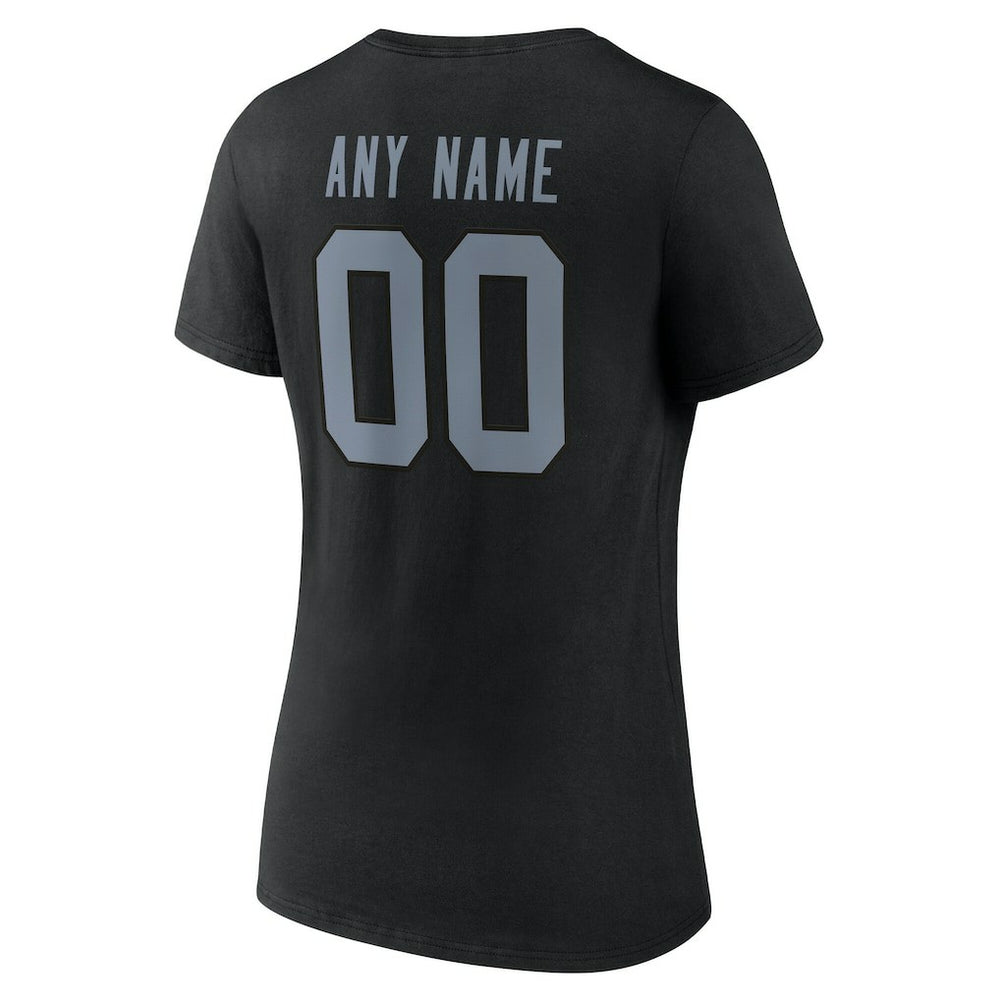 Las Vegas Raiders Women's Team Authentic Personalized Name & Number V-Neck T-Shirt | NFL Discount