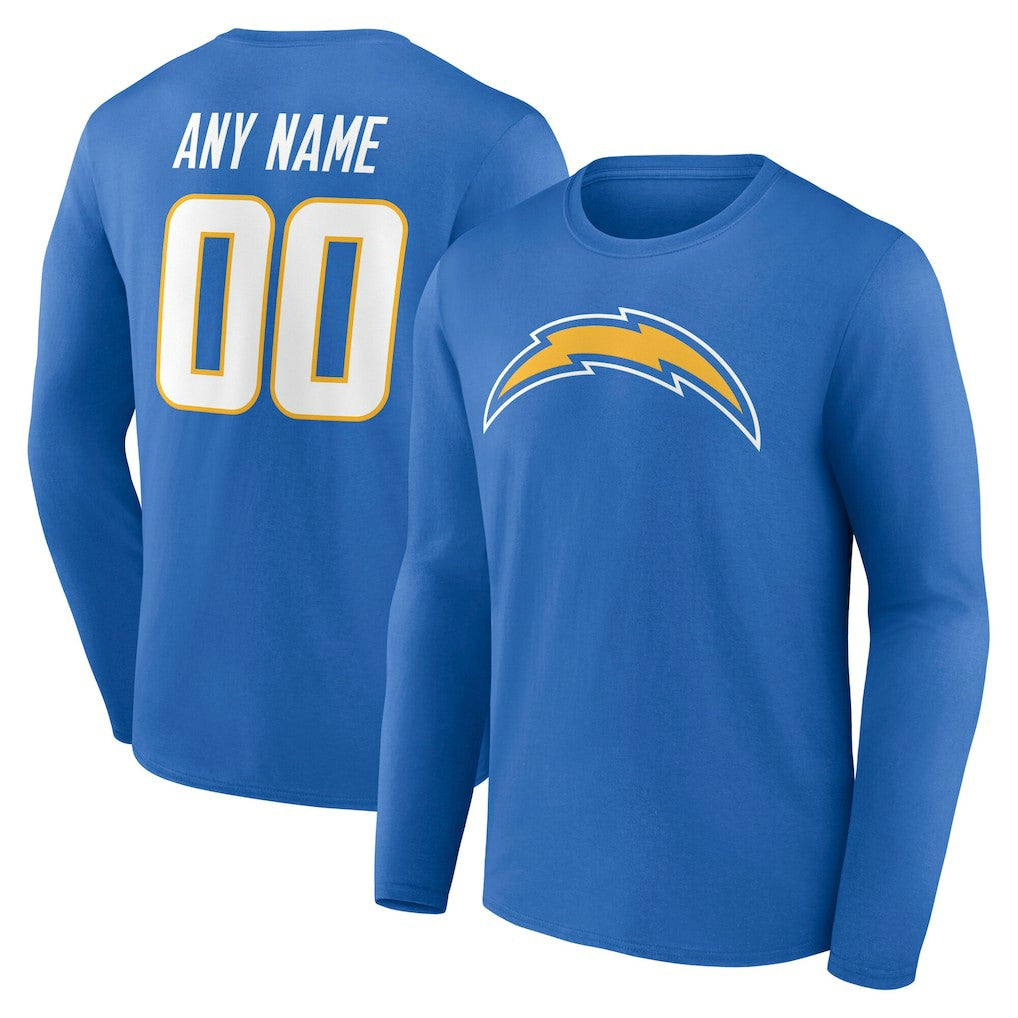 Los Angeles Chargers Team Authentic Personalized Name & Number Long Sleeve T-Shirt | NFL Near me