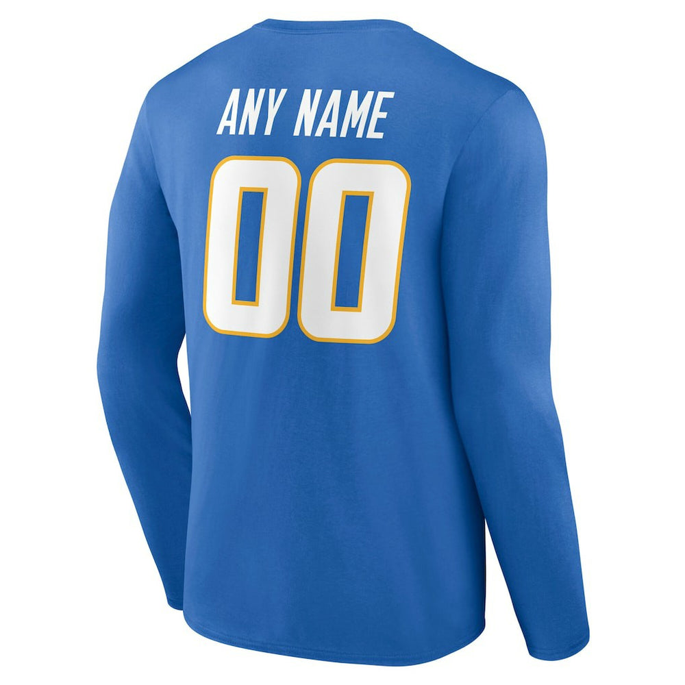 Los Angeles Chargers Team Authentic Personalized Name & Number Long Sleeve T-Shirt | NFL Near me