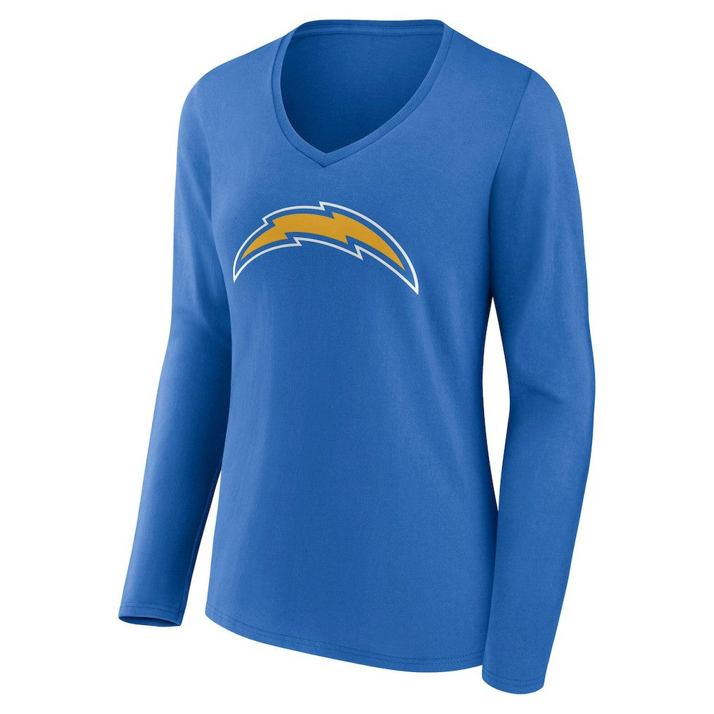 Los Angeles Chargers Women's Team Authentic Personalized Name & Number Long Sleeve V-Neck T-Shirt | NFL US