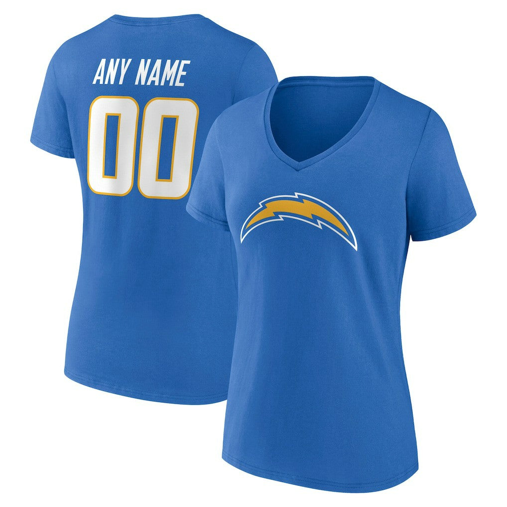 Los Angeles Chargers Women's Team Authentic Personalized Name & Number V-Neck T-Shirt | NFL Near me