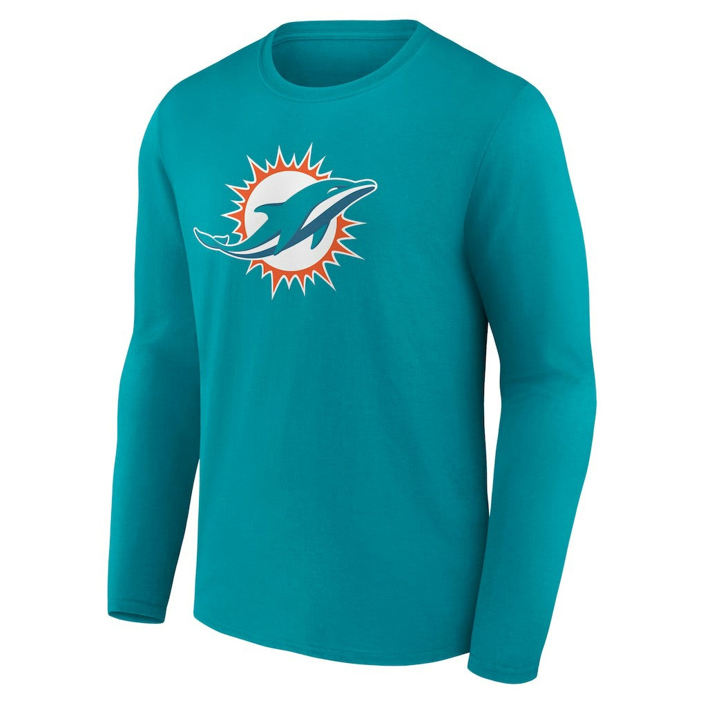 Miami Dolphins Team Authentic Personalized Name & Number Long Sleeve T-Shirt | NFL Outlet