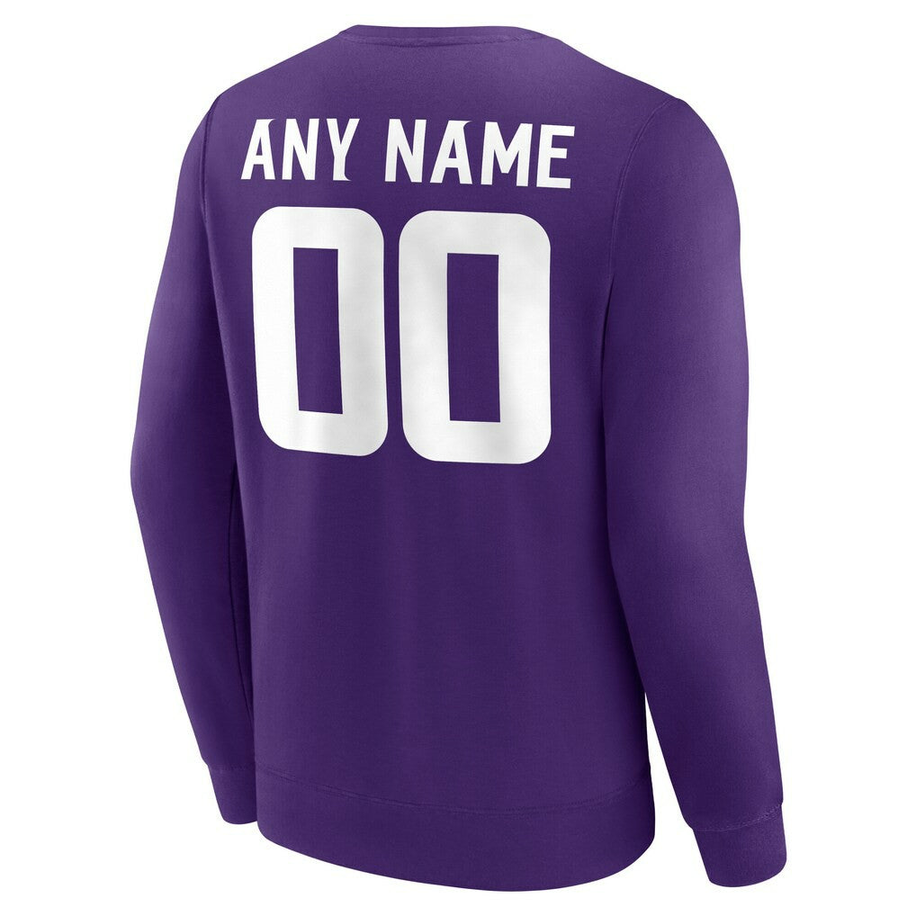 Minnesota Vikings Team Authentic Personalized Name & Number Sweatshirt | NFL Outlet