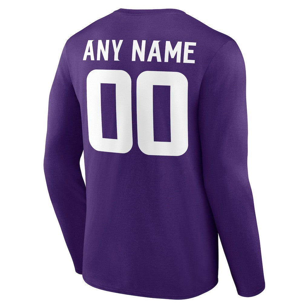 Minnesota Vikings Team Authentic Personalized Name & Number Long Sleeve T-Shirt | NFL US