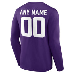 Minnesota Vikings Team Authentic Personalized Name & Number Long Sleeve T-Shirt | NFL US