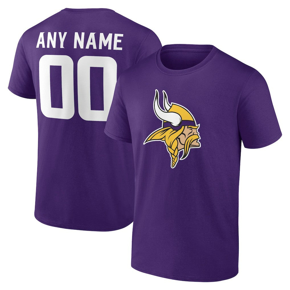 Minnesota Vikings Team Authentic Personalized Name & Number T-Shirt | NFL Outlet