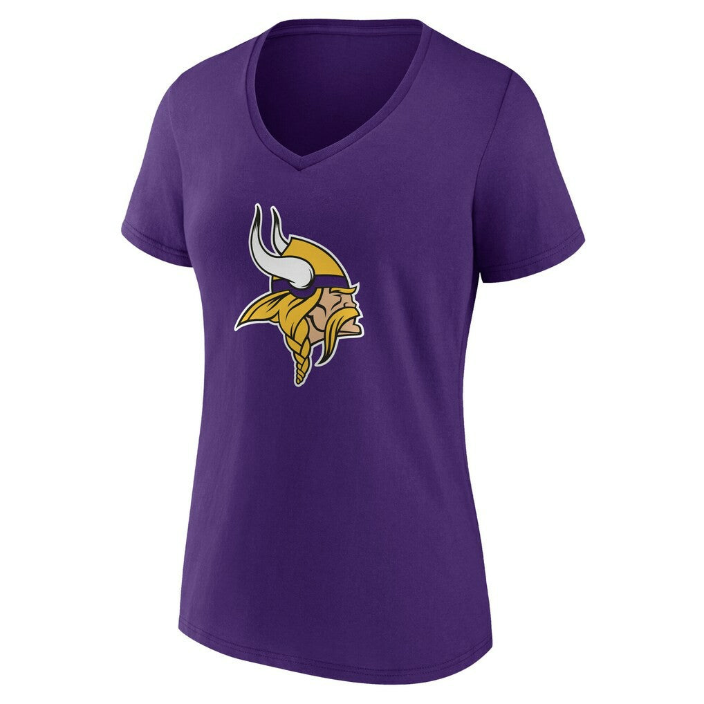 Minnesota Vikings Women's Team Authentic Personalized Name & Number V-Neck T-Shirt | NFL New