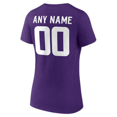 Minnesota Vikings Women's Team Authentic Personalized Name & Number V-Neck T-Shirt | NFL New