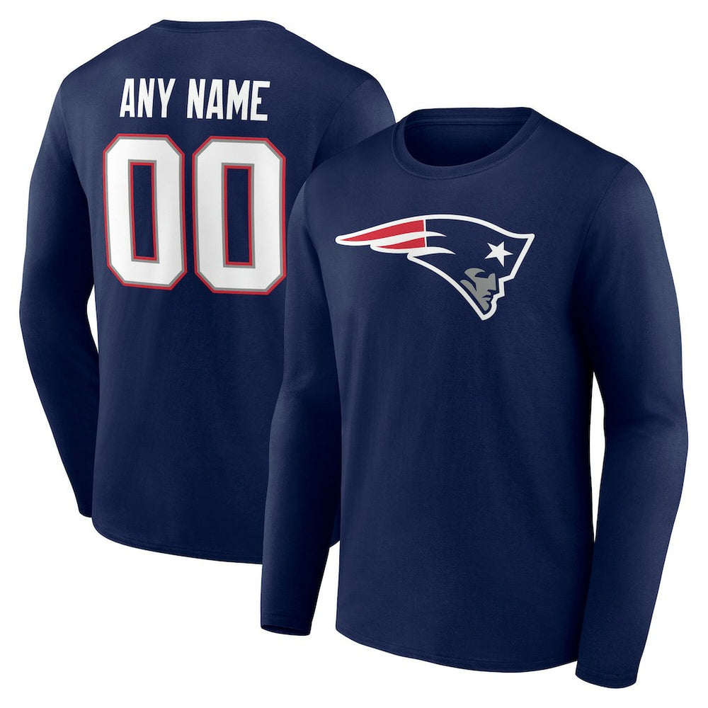 New England Patriots Team Authentic Personalized Name & Number Long Sleeve T-Shirt | NFL US