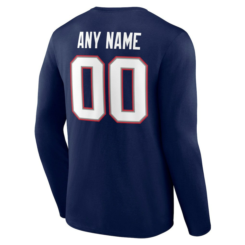 New England Patriots Team Authentic Personalized Name & Number Long Sleeve T-Shirt | NFL US