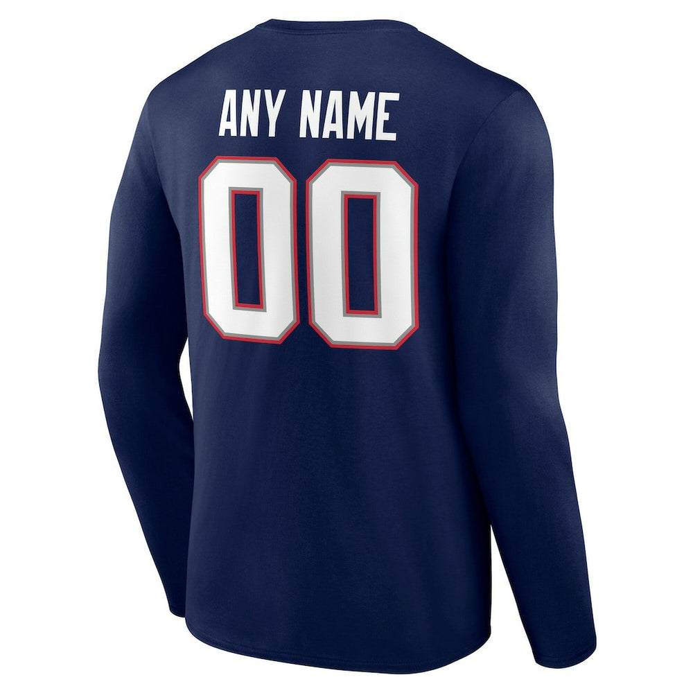 New England Patriots Team Authentic Personalized Name & Number Long Sleeve T-Shirt | NFL US
