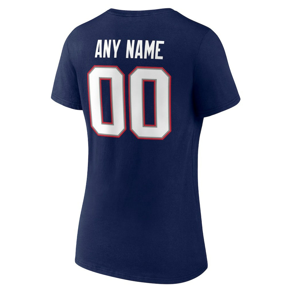 New England Patriots Women's Team Authentic Personalized Name & Number V-Neck T-Shirt | NFL On sale