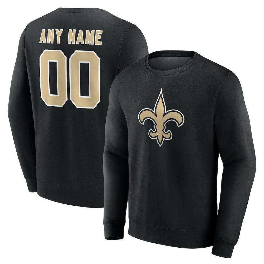 New Orleans Saints Team Authentic Personalized Name & Number Sweatshirt | NFL Discount