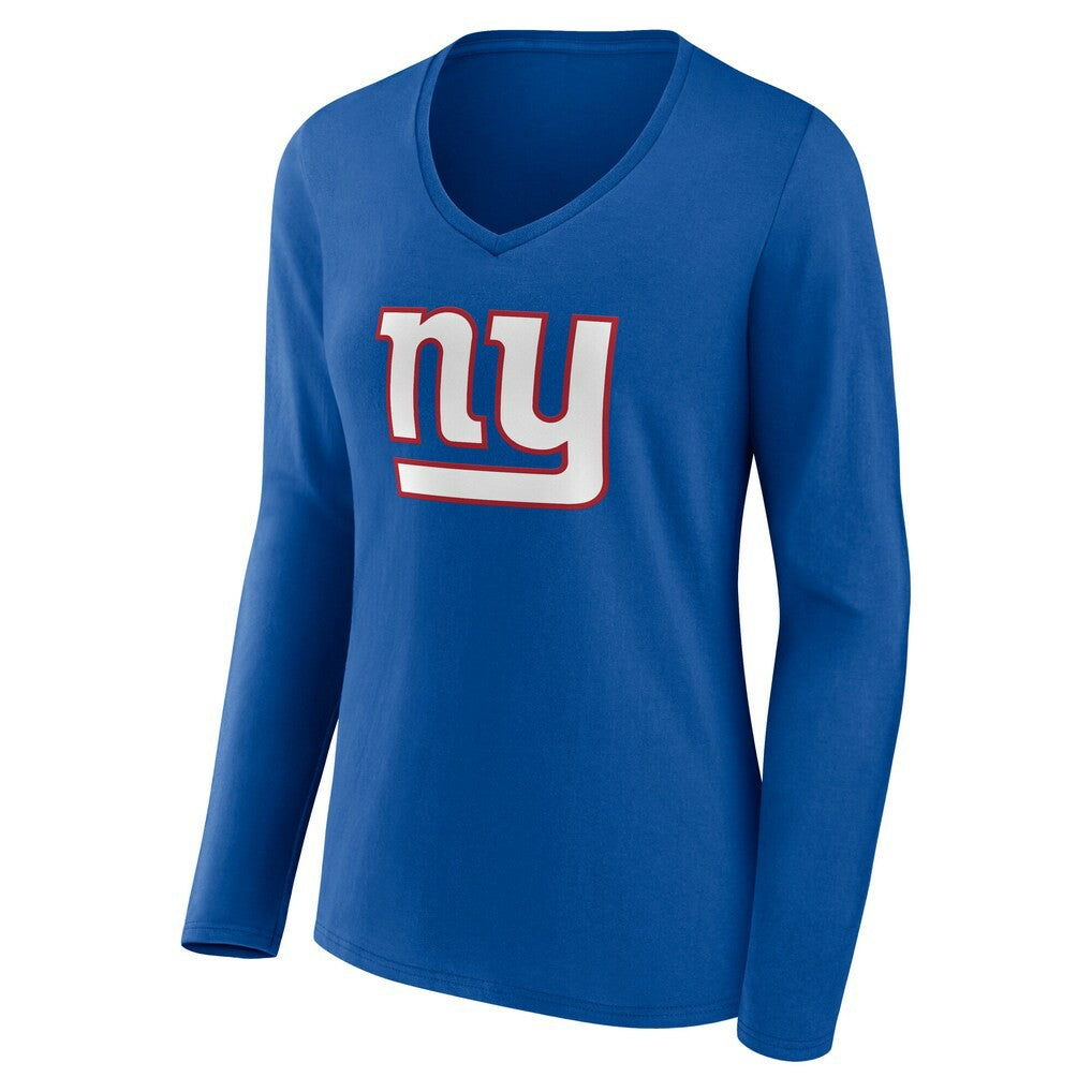 New York Giants Women's Team Authentic Personalized Name & Number Long Sleeve V-Neck T-Shirt | NFL Online