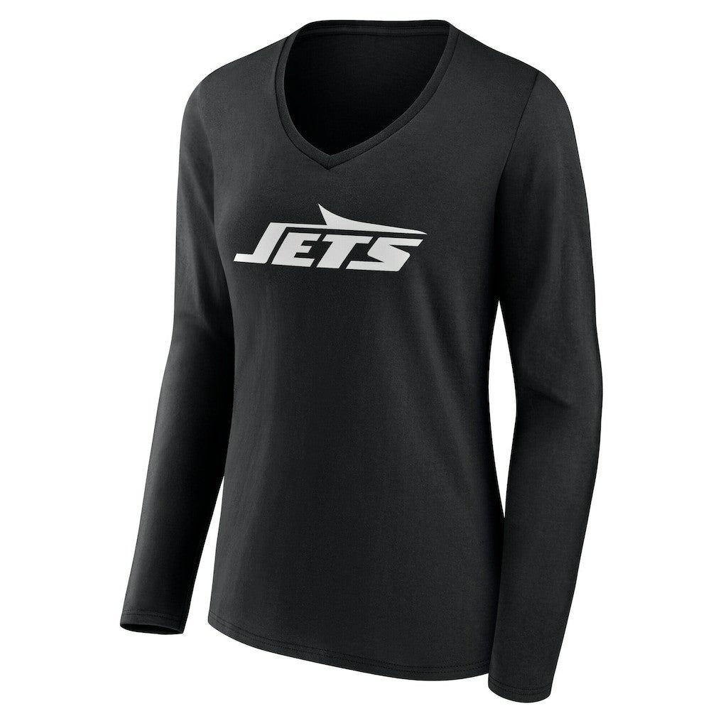 New York Jets Women's Team Authentic Personalized Name & Number Long Sleeve V-Neck T-Shirt | NFL Hot