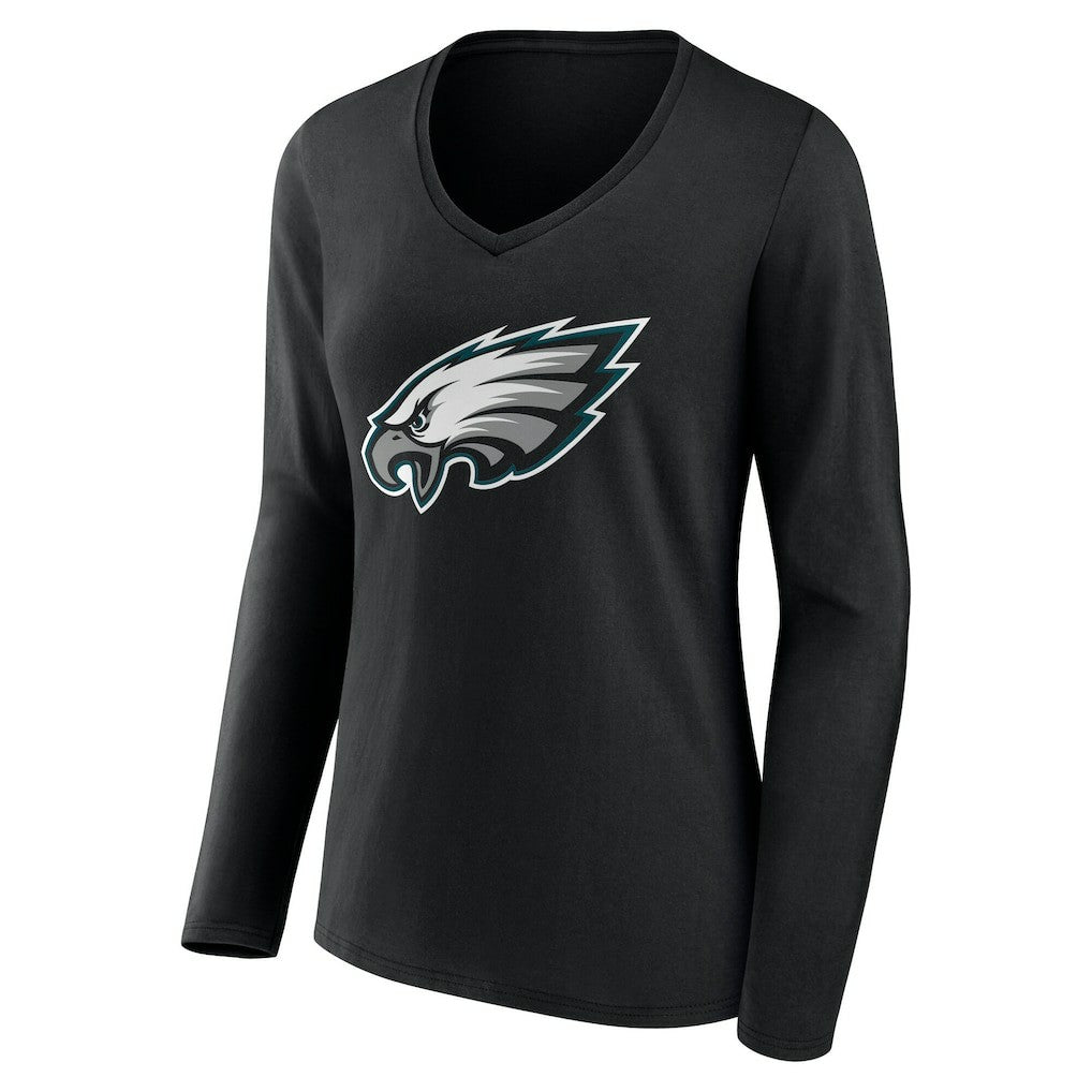 Philadelphia Eagles Women's Team Authentic Personalized Name & Number Long Sleeve V-Neck T-Shirt | NFL New