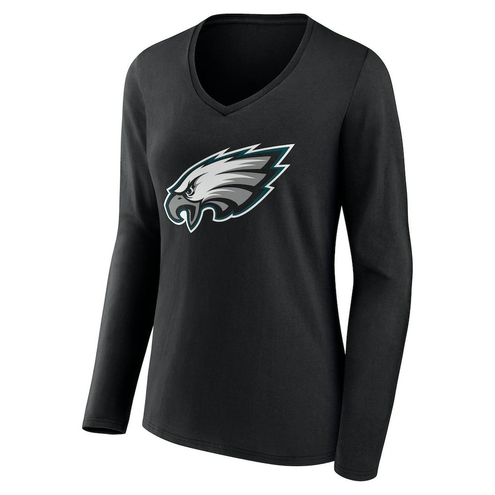 Philadelphia Eagles Women's Team Authentic Personalized Name & Number Long Sleeve V-Neck T-Shirt | NFL New