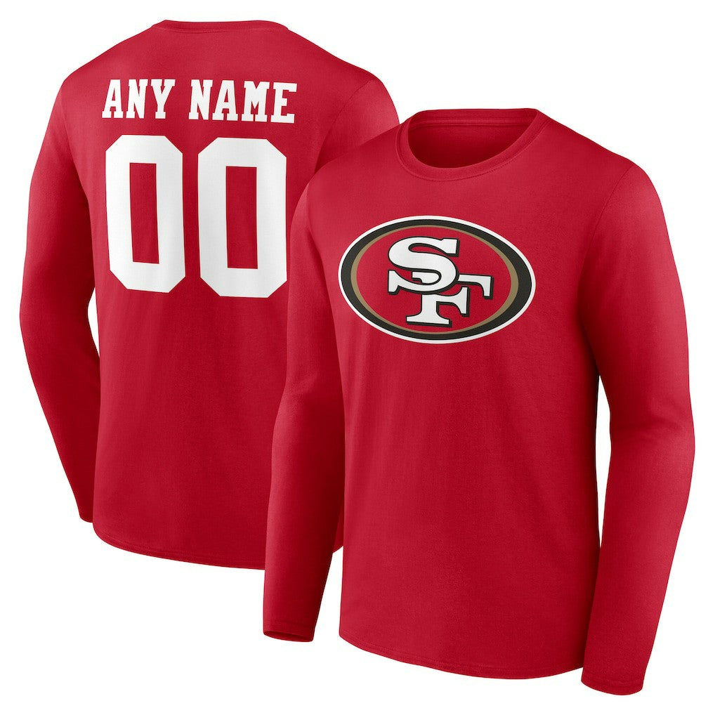 San Francisco 49ers Team Authentic Personalized Name & Number Long Sleeve T-Shirt | NFL US