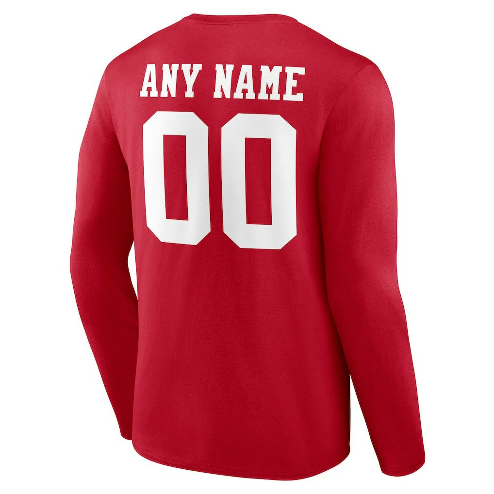 San Francisco 49ers Team Authentic Personalized Name & Number Long Sleeve T-Shirt | NFL US