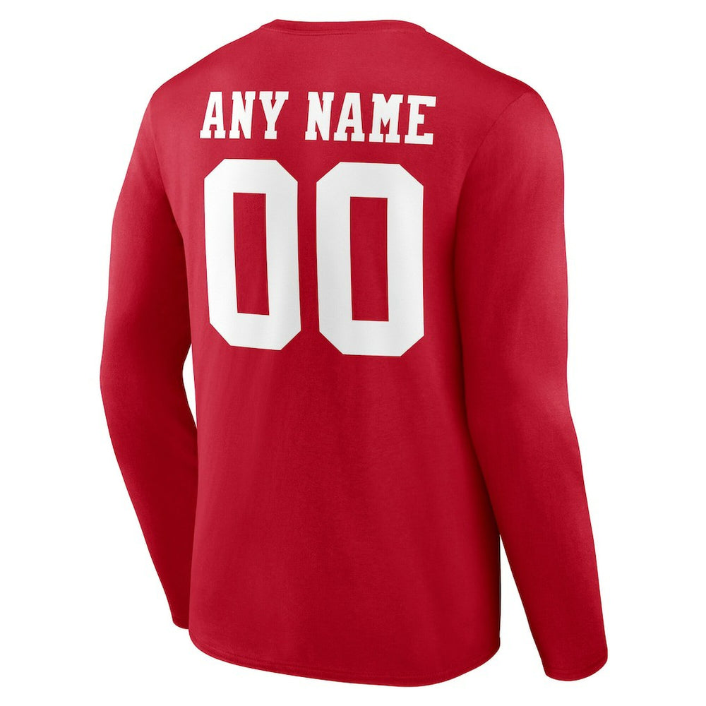San Francisco 49ers Team Authentic Personalized Name & Number Long Sleeve T-Shirt | NFL US