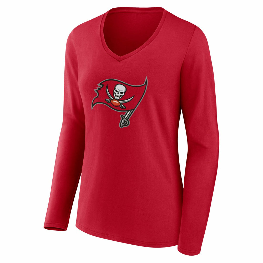 Tampa Bay Buccaneers Women's Team Authentic Personalized Name & Number Long Sleeve V-Neck T-Shirt | NFL Hot