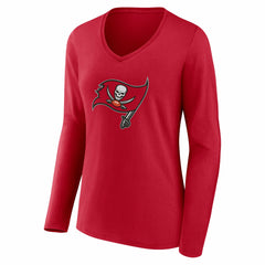 Tampa Bay Buccaneers Women's Team Authentic Personalized Name & Number Long Sleeve V-Neck T-Shirt | NFL Hot