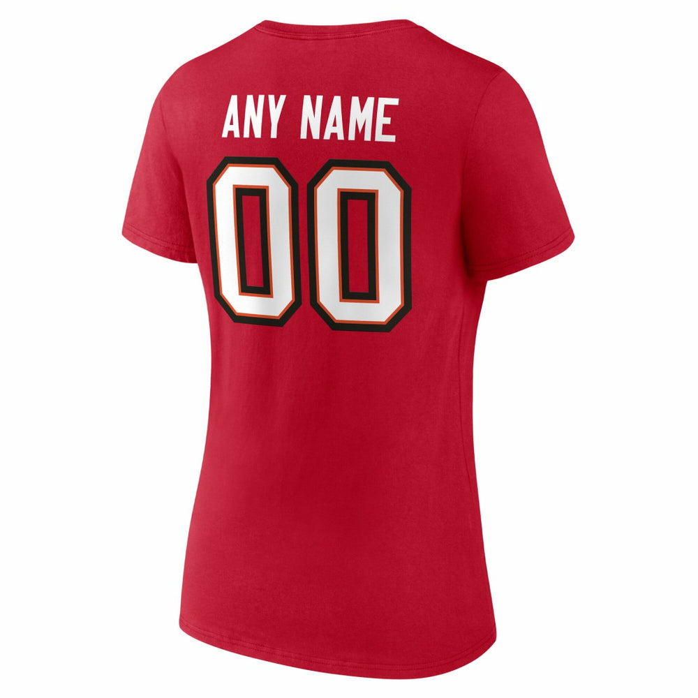 Tampa Bay Buccaneers Women's Team Authentic Personalized Name & Number V-Neck T-Shirt | NFL Discount
