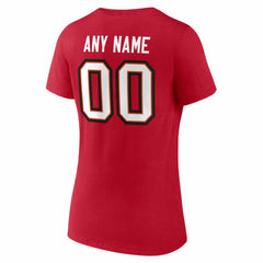 Tampa Bay Buccaneers Women's Team Authentic Personalized Name & Number V-Neck T-Shirt | NFL Discount
